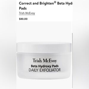 NWT Trish Mcevoy beta hydroxy pads daily exfoliator